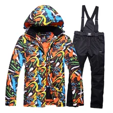 High quality Outdoor font b Women s b font ski suit and Men windrpoof set skiing