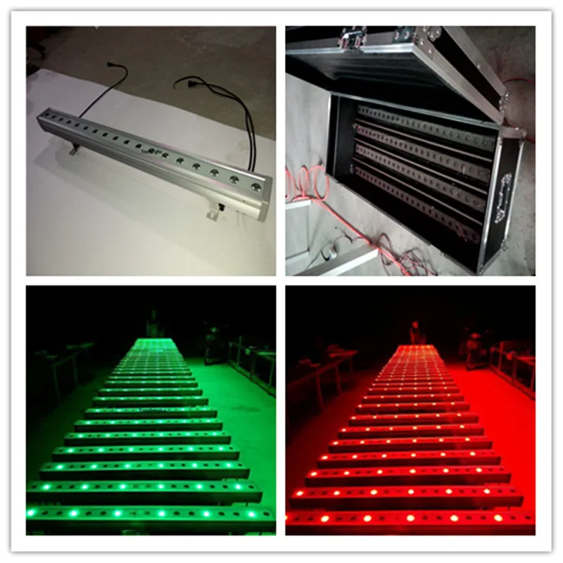 4 pieces + flightcase 18x3w led wall washering light waterproof washer ip65 dmx rgb | Лампы и освещение