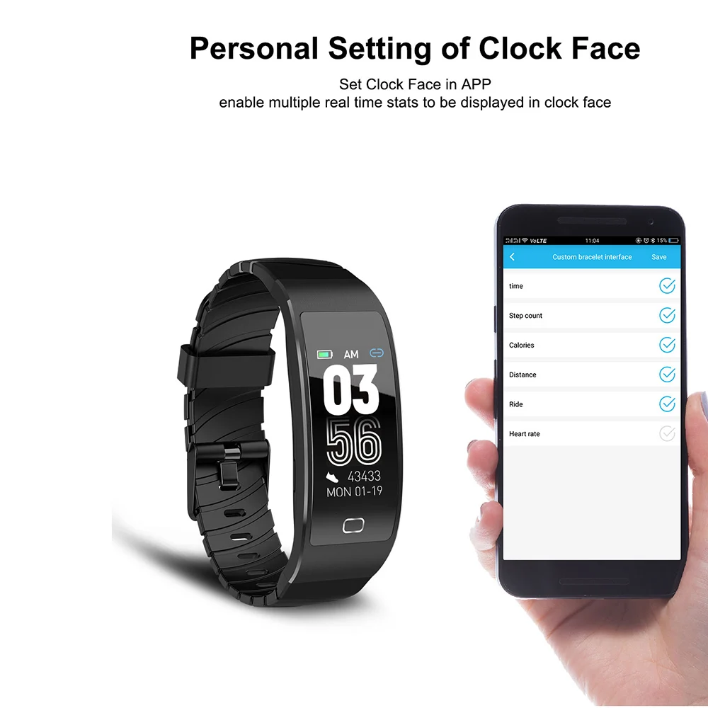 Fitness Bracelet Sport Smart S7 Band IP68 Waterproof Heart Rate Monitor GPS Track For Android IOS Phone Pedometer