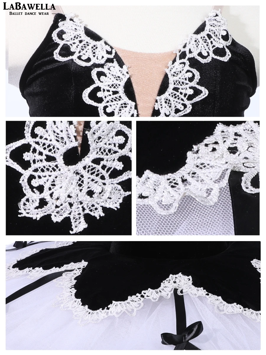 Adult Harlequinade Dance Tutu Black White Ballerina Performance Pre-Professional Ballet Tutu Costume ChildrenBLST18009