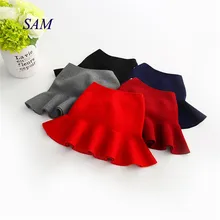 Трикотажные юбки для девочек, Детская короткая юбка-труба для девочек, Осень-зима, юбка-пачка русалки, одежда