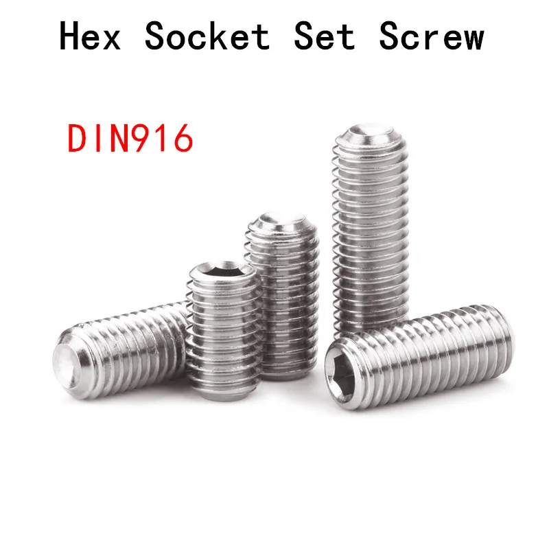 Набор шестигранных винтов DIN916 из нержавеющей стали M2/M2.5/M3/M4/M5/M6 *