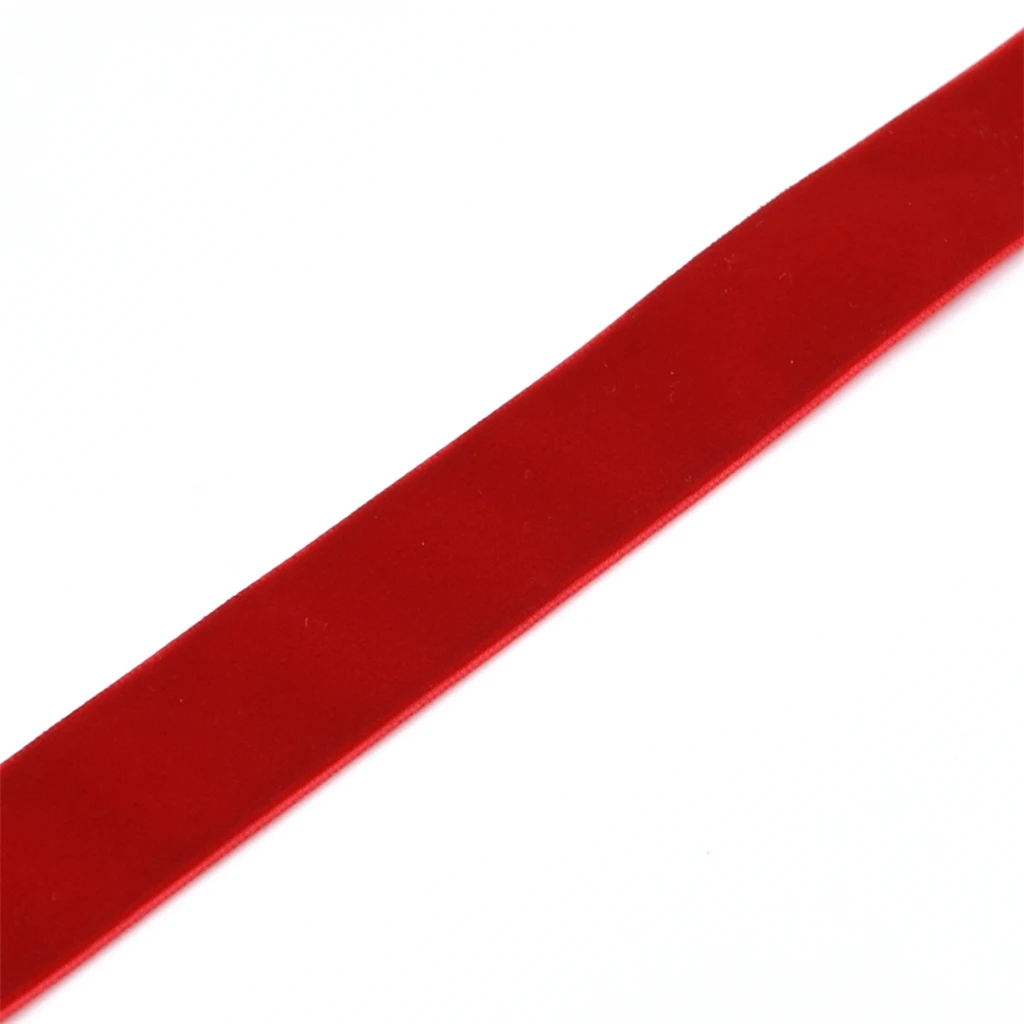 2 Rolls /pack 20yds Lace Trim Sewing Crafts Velvet Ribbons 1cm For Clothes Shoes Bags Ornaments Gift Wrapping  Black + Red