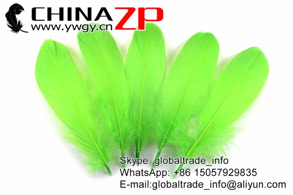 Lime Green Soft Goose Nageoires Feathers (6)
