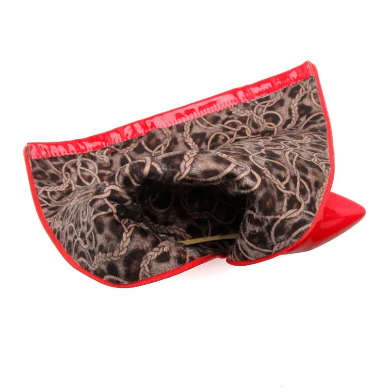 2019 Fashion Patent Leather Knee High Boots Women's Sexy Thin High Heels Pointed Toe Zipper Autumn Winter Shoes Woman Size 34-43