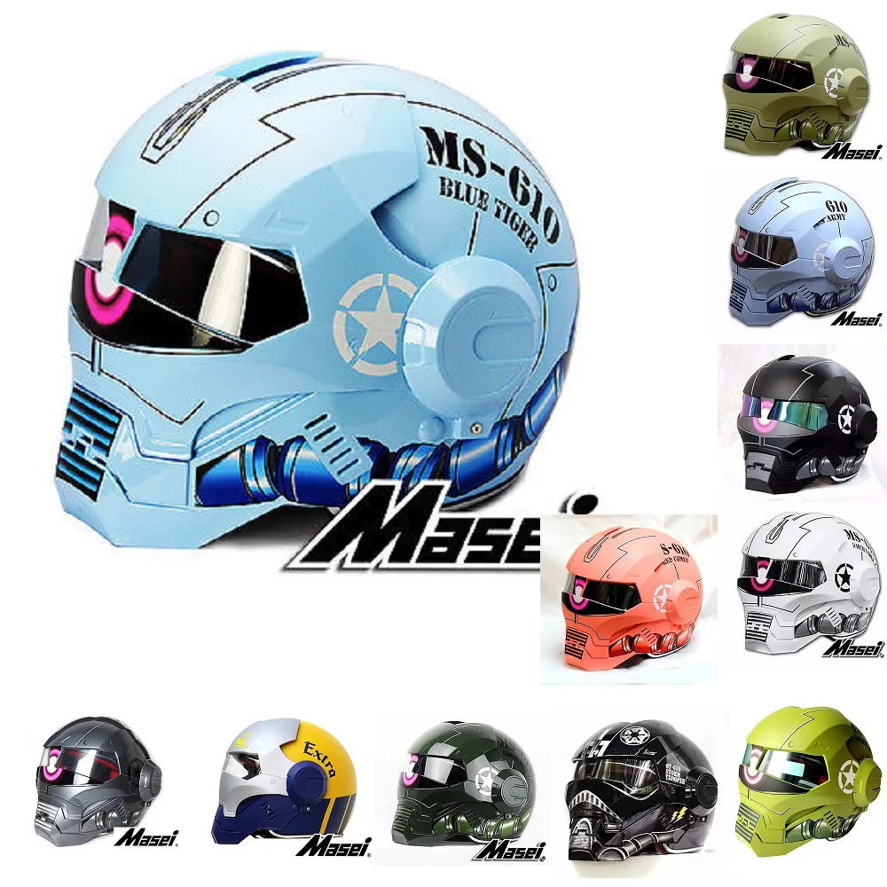 Шлем мотоциклетный MASEI 610 IRONMAN 14 цветов наполовину закрытый|ironman motorcycle helmet|face