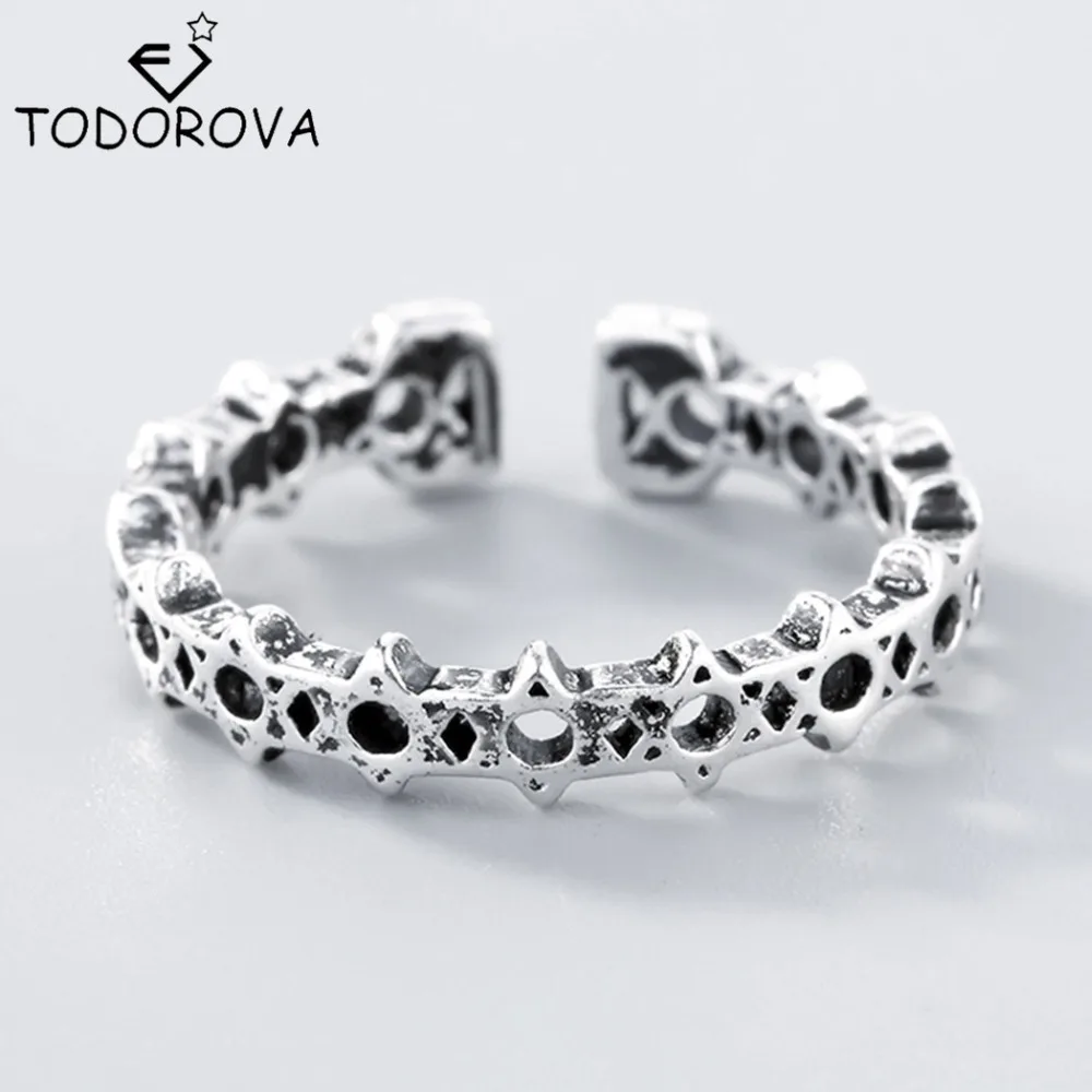 

Todorova New David Star Protection Band Ring Hexagram Magen 925 Sterling Silver Jewelry Wholesale Adjustable Ring