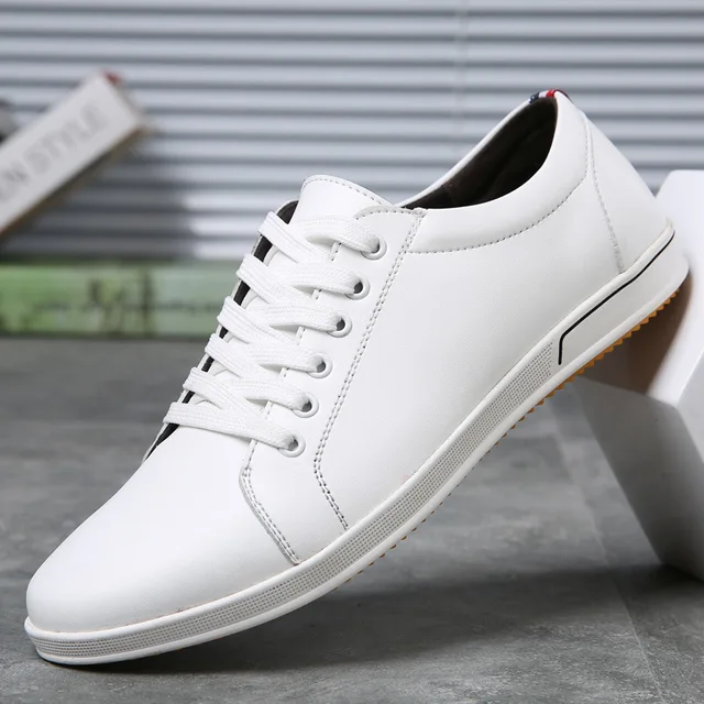 mens white leather casual shoes