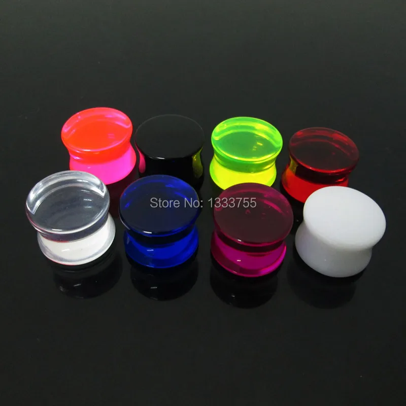 free shipping NICE piercing body jewelry 1 Pair mixed gauges clear Transparent ear expander saddle acrylic ear plug GOOD