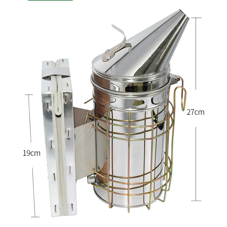 Пчеловодство курильщик оборудование из нержавеющей стали улейная коробка инструмент для пчеловодства пчелы ручной генератор дыма с вешалкой-крючком инструменты - Цвет: BS03