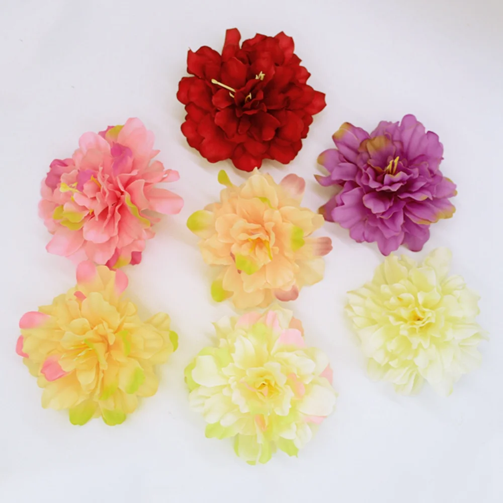 

10pcs/lot 10cm Silk peony christmas decor for home wedding accessories diy a cap artificial flowers scrapbook stamen fake plants