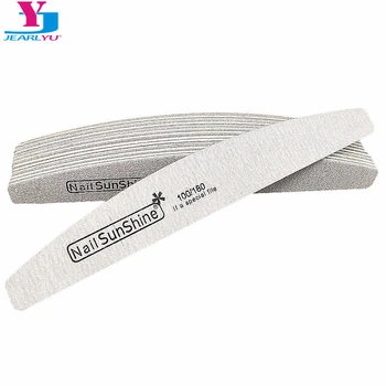 

10pcs 100/180 Nail File Crescent Nail Art Sanding Files Gel Polish Grey Sandpaper Buffing Curve Limas Para Manicura Care Tools