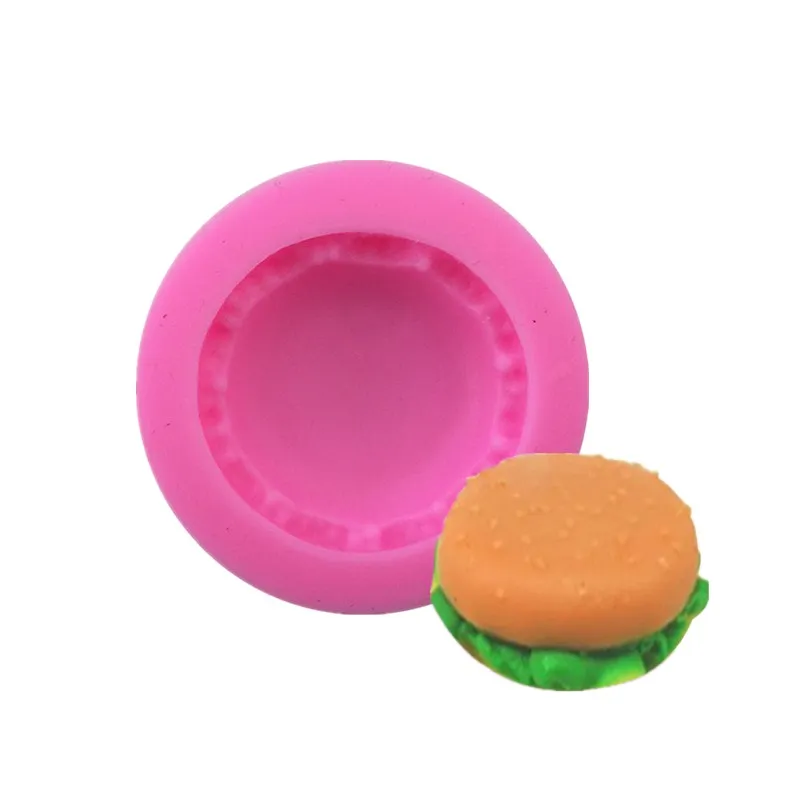 

Cute Hamburger Shape Silicone Cake Mold , DIY Bakeware Mould For Chocolate Candle Jello Muffin Fondant Cake Decorating Tools