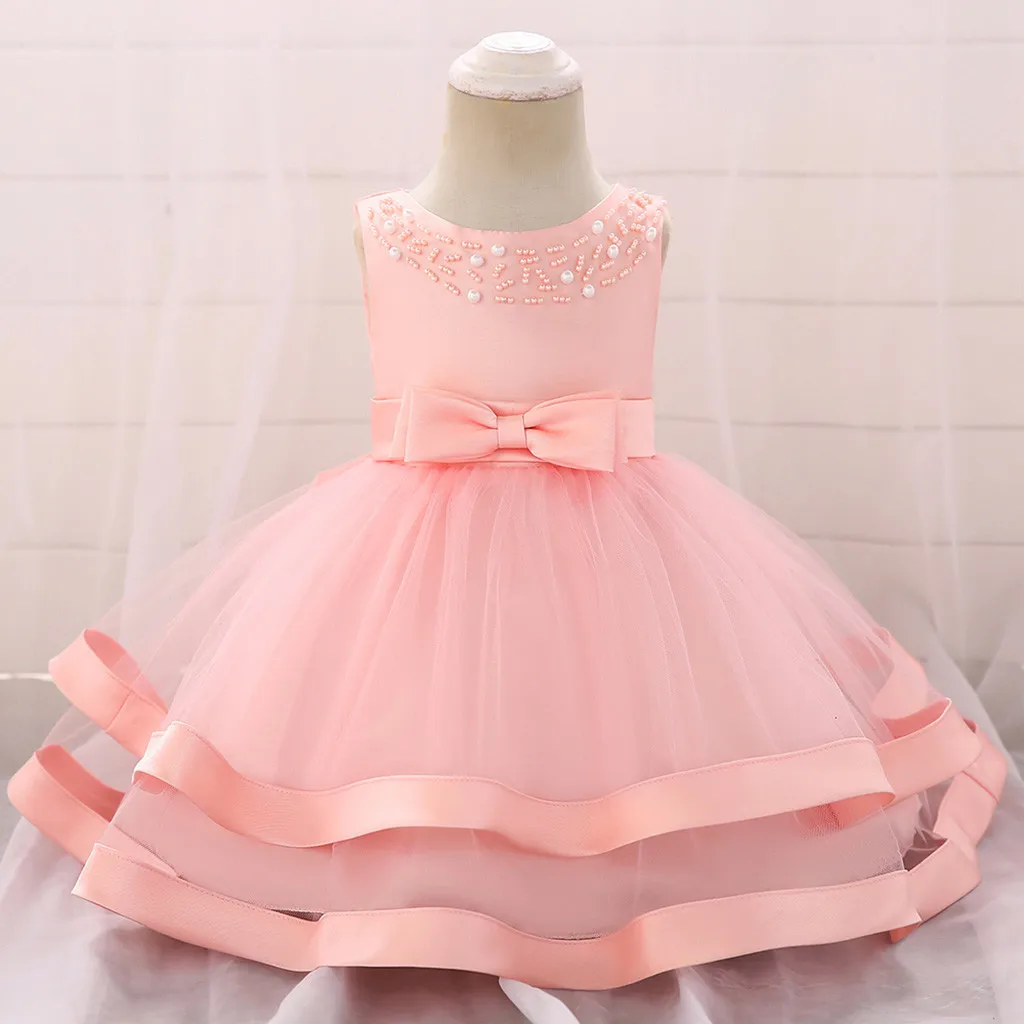 

Toddler Girl Baptism Dress Christams Costumes Newborn Baby Cute Bow Princess Vestido Kids Gift Christening Wear Dresses