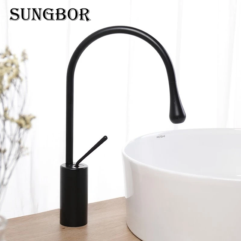 Modern Basin Faucets Black Sink Mixer Taps Kitchen Bathroom Taps Single Handle Faucet Hot Cold Mixer Tap Crane Al 2721h Basin Faucets Aliexpress