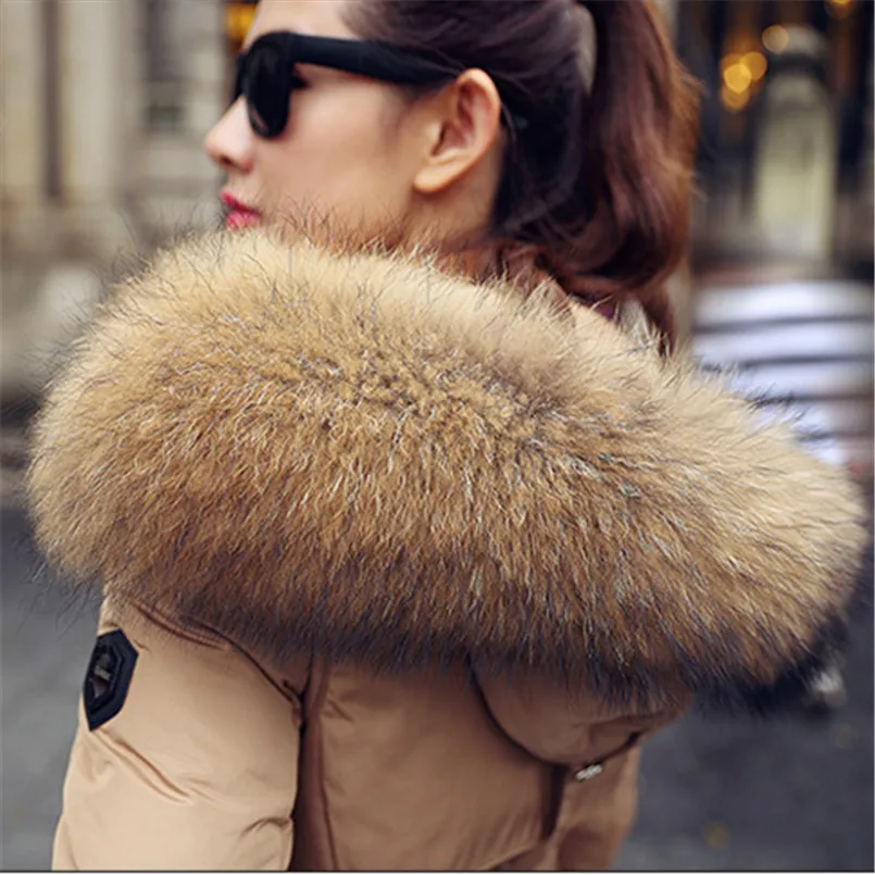 YEYELANA Winter Jacket women coat 2017 New winter Jackets women Parkas Big Real Raccoon Fur collar Long coat Female parka