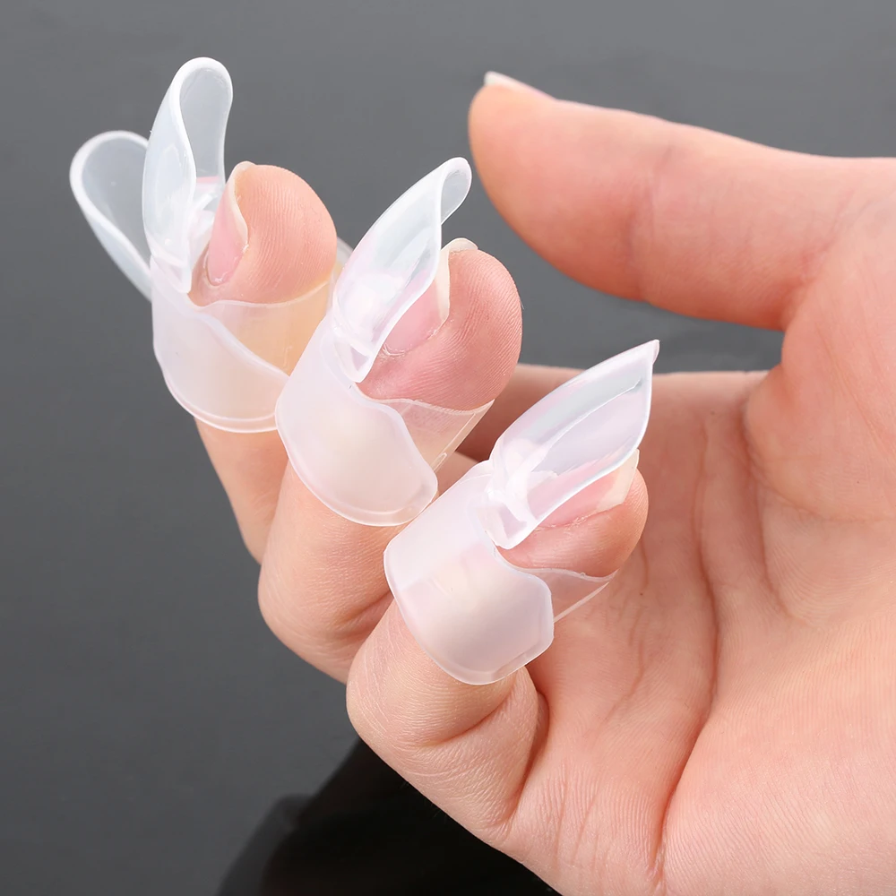 

10Pcs/Set DIY Transparent Nail Art Protector Clips Manicure Finger Polish Shield Cover Tips