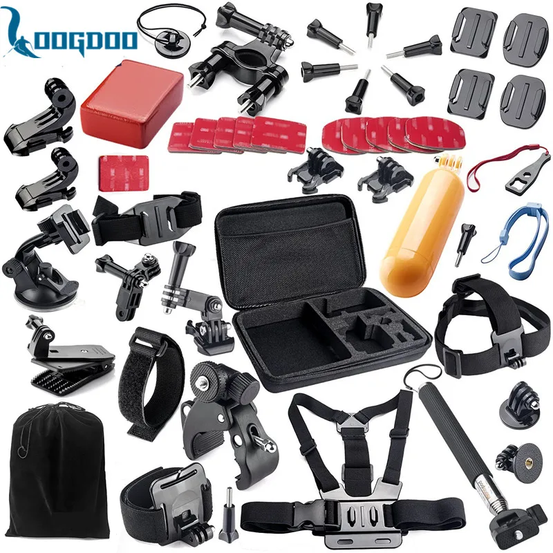 Buy Cheap LoogDoo for Gopro Hero 5 Accessories Set Helmet Strap Mount Suitable to Go pro Hero5 5s 4 3 SJ4000 SJCAM xiaomi yi 2 Camera TZ02