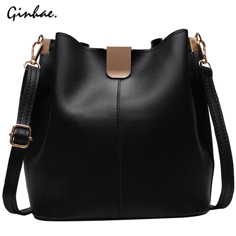 

2019 Summer Contrast Color Handbags For Women Large Capacity Bucket Bags Female Brand Designer Leather Shoulder Crossbody Bags