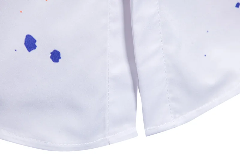 Модные Всплеск чернила Печатный 3D рубашка Для мужчин 2018 Марка Slim Fit короткий рукав Футболка с цветочным принтом Для мужчин S Повседневное