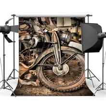 Винтажный мотоциклетный фон разрушенный ремонтный мастерский инструменты грунтовая дорога гранж обои фотография Фон дети взрослые