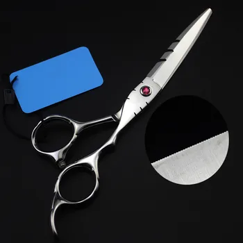 

New professional Japan 440c 5.5 / 6 inch Laser wire hair scissors serrated blades cutting barber shears hairdressing scissors