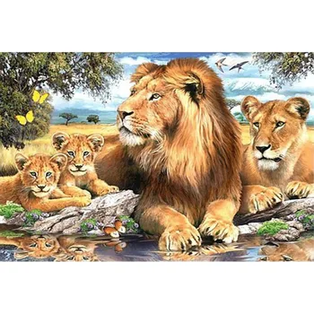 

5D DIY lion family Diamond painting cross stitch full Diamond embroidery Europe Home decoration Rhinestone animal series p66