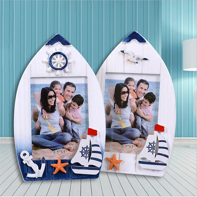 Home decoration Mediterranean Sea sailing boat personalized wood 5 inch