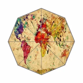 

Our Earth Our Home World Map Custom Umbrella Sun Rain Umbrella Foldable Umbrella 100% Fabric And Aluminium Umbrella for Women