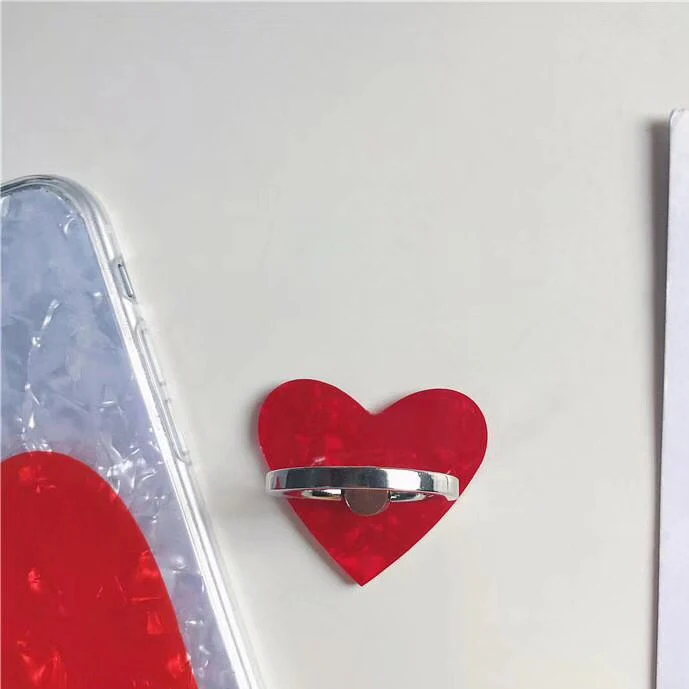 Finger Ring Mobile Phone Smartphone Stand Holder For iPhone X 8 7 6 shell Heart Smart Phone IPAD Mount Stand  (5)