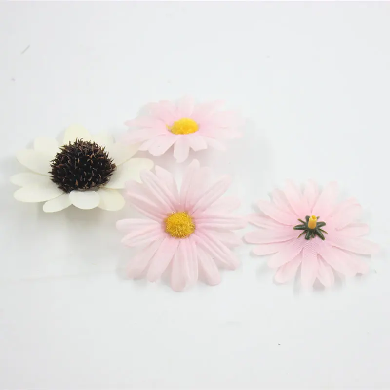 100 шт/lote Cabeca искусственный Flor De Seda Pequeno Crisantemo Da Margarida do Gerbera fanas DIY Casamento