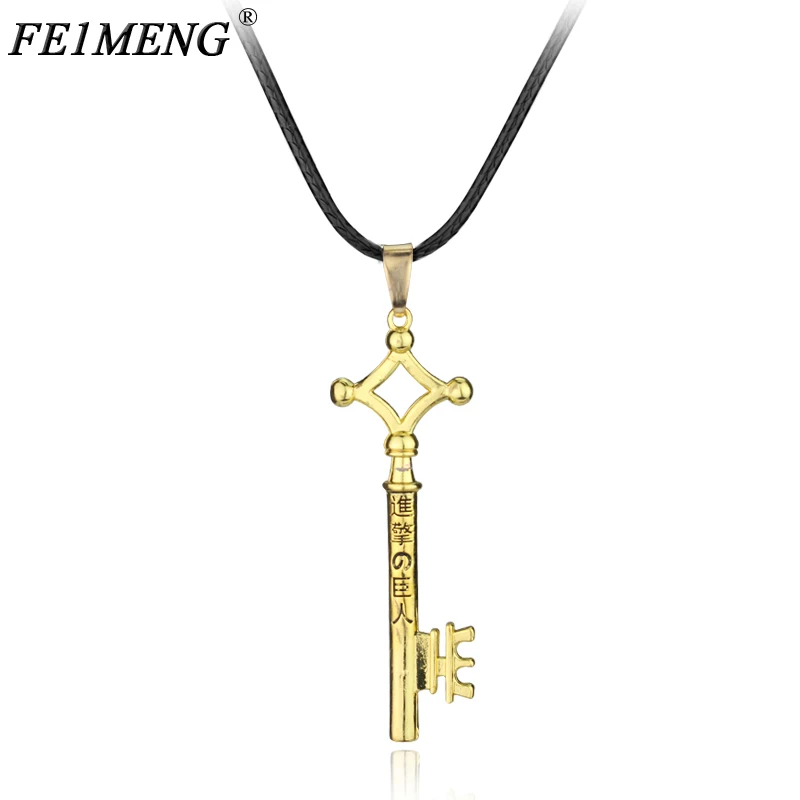 

Classic Attack on Titan Necklace Anime Periphery Onslaught Of Giant Logo Alloy Key Model Pendant Fashion Jewelry For Fans