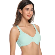 Женский Гладкий бюстгальтер-минимайзер с вышивкой на косточках размера плюс