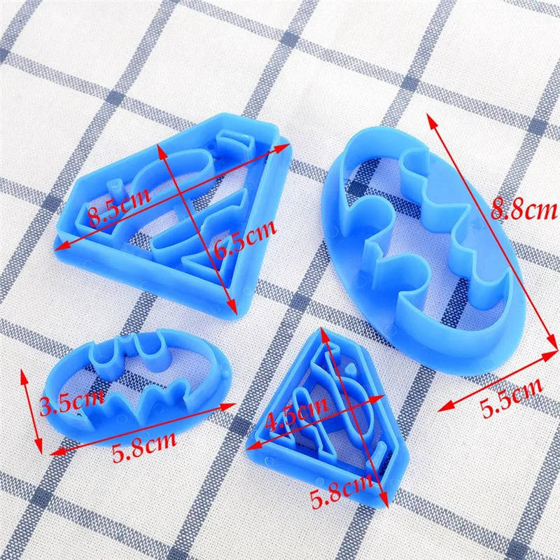 Новинка, 4 шт., форма для выпечки, металлический сахар, торт, печенье, формочка для печенья, Декор, форма для самостоятельного изготовления, инструмент, супер герой, кухонные инструменты, десерт, украшения для выпечки