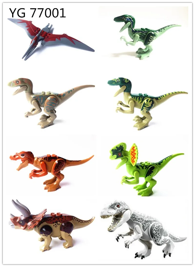 YG 77043 80 шт./лот динозавров тираннозавров Рекс Parasaurolophus Брахиозавр S. aegyptiacus строительных блоков Кирпичи Детские игрушки