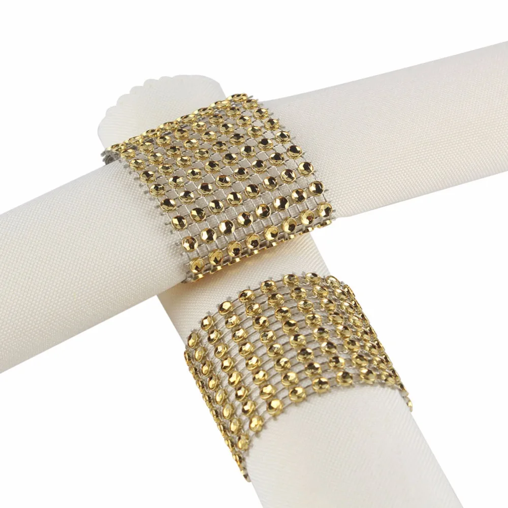 50pcs/lot Diamond Napkin Rings for Wedding Decoration Plastic Napkins