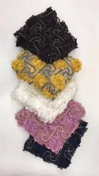 

elegant J-7417 Embroidered tulle fabric for fashin dress top selling Embroidered tulle french net fabric