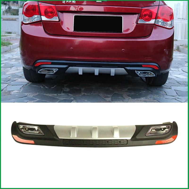 

For Chevrolet Cruze Sedan 2009-2014 ABS Rear Bumper Diffuser Bumpers Protector Body kit Bumper Rear Lip Rear Spoiler Cover Trim