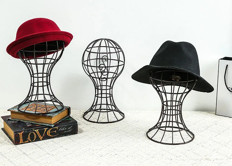 

1pcs Metal simply suspensibility Head mannequins Adult androgynous Hatstand show Hat model accessories mannequin window Display