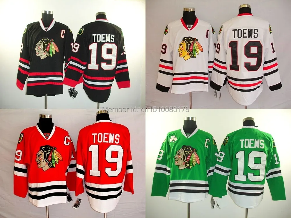 Chicago Blackhawks Men's New Style Wholesale 19 Jonathan Toews Jersey Hockey Jerseys Home
