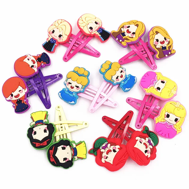 

10Pcs/set Cartoon Cute Girls Princess Elsa Anna Elastic Hair Bands Flower Hair pins Headwear Hair clip Kids Hair Accessories