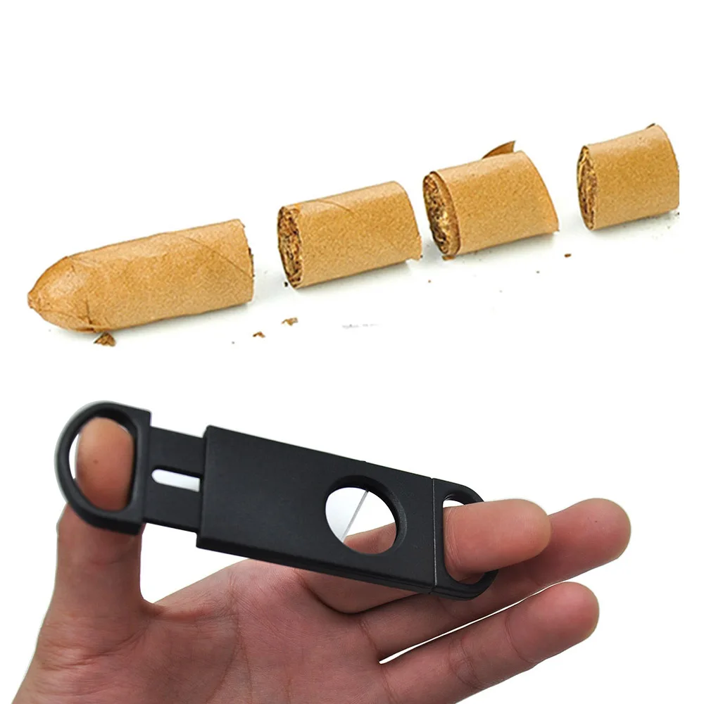 

FOCUS Plastic Guillotine Double Blade Cigar Cutter Stainless Steel Sliver Plated Clipper Port Cuban Cigar Cutter Knife Scissor