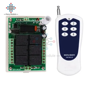 

DC12V 6 Channel Buttons 315MHZ/433MHZ Wireless RF Remote Control Switch Transmitter Remote Control and Receiver