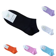Summe/1 пара женских носков для девочек короткие хлопковые Цветные Носки ярких цветов тонкие носки до щиколотки ярких цветов с низким вырезом однотонные
