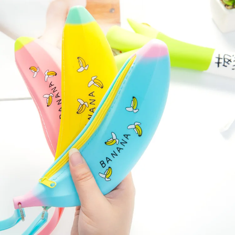 

1 PC New Portable Silicone Banana/Onion Coin Pencil Case Wallet Bag Purse Bag Key Keychain Cosmetic Jewelry Gifts Waterproof