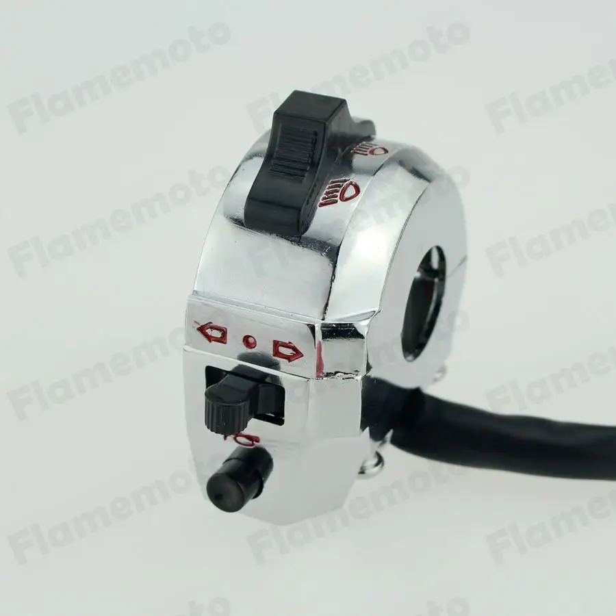 Chrome Motorcycle Dual Sport Left Switch Light Turn Signal Horn For Honda XL XR 250 400 650