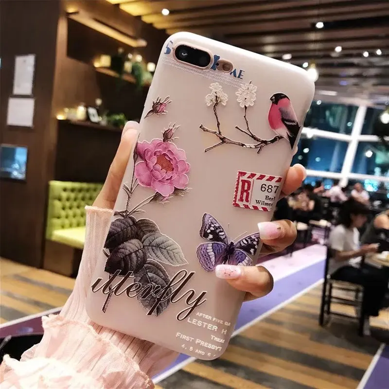 Lovebay чехол для телефона для iPhone 11 Pro 6 6S 7 8 Plus X XR XS Max 3D Рельефный цветок Фламинго лист арбуз Мягкий ТПУ для iPhone XR - Цвет: T10