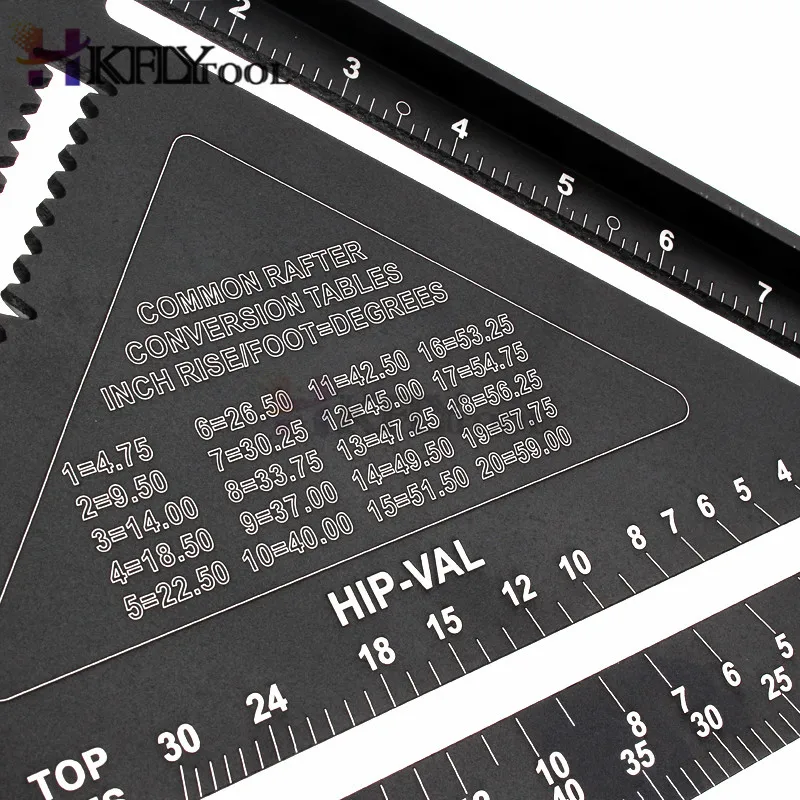 Треугольная измерительная линейка 7 дюймов метрический алюминиевый сплав скорость квадратный кровельный треугольник Угол транспортир Trammel инструменты