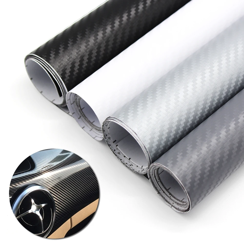 

30x127cm Car Motorcycle 3D Carbon Fiber Vinyl Film Car Styling Wrap DIY Body Color Change Stickers Decal Waterproof Accessories