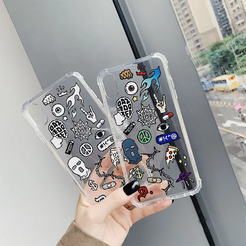 

For iphone X case 8 XS MAX XR iphone 7 Plus Cover Case Europe and America icon Silicone soft case Coque For Fundas iphone 7